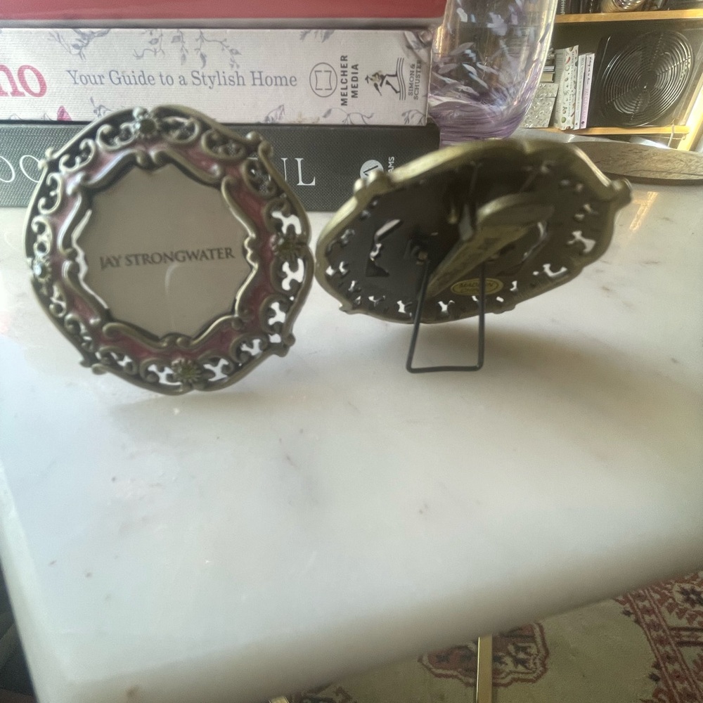 Jay Strongwater Mini Enamel Picture Frames with Swarovski Crystals - Set of 2 - Picture 5 of 5